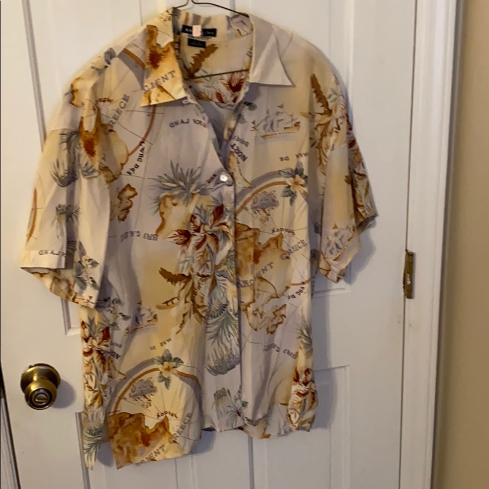The O Miles NWT 12 tropical silk (skirt) & blouse